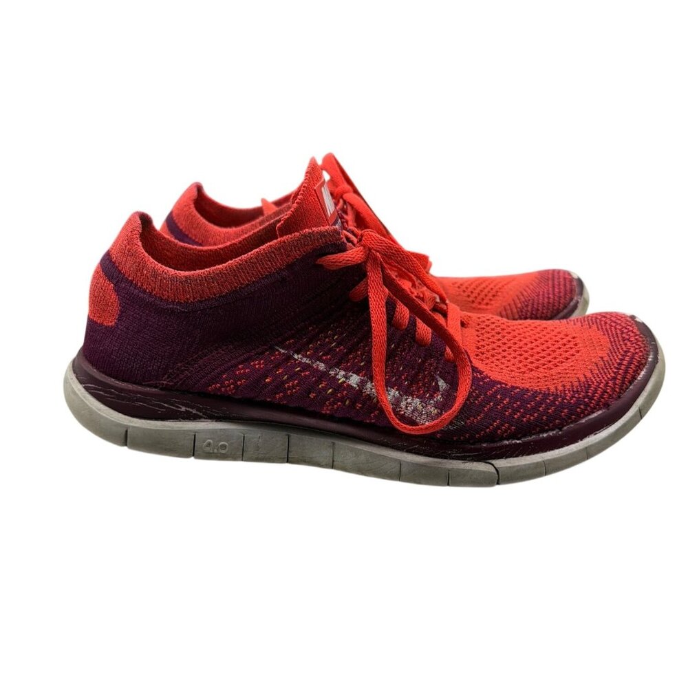Nike Free Flyknit 4.0 Orange & Purple Women's Running Shoes Size 8